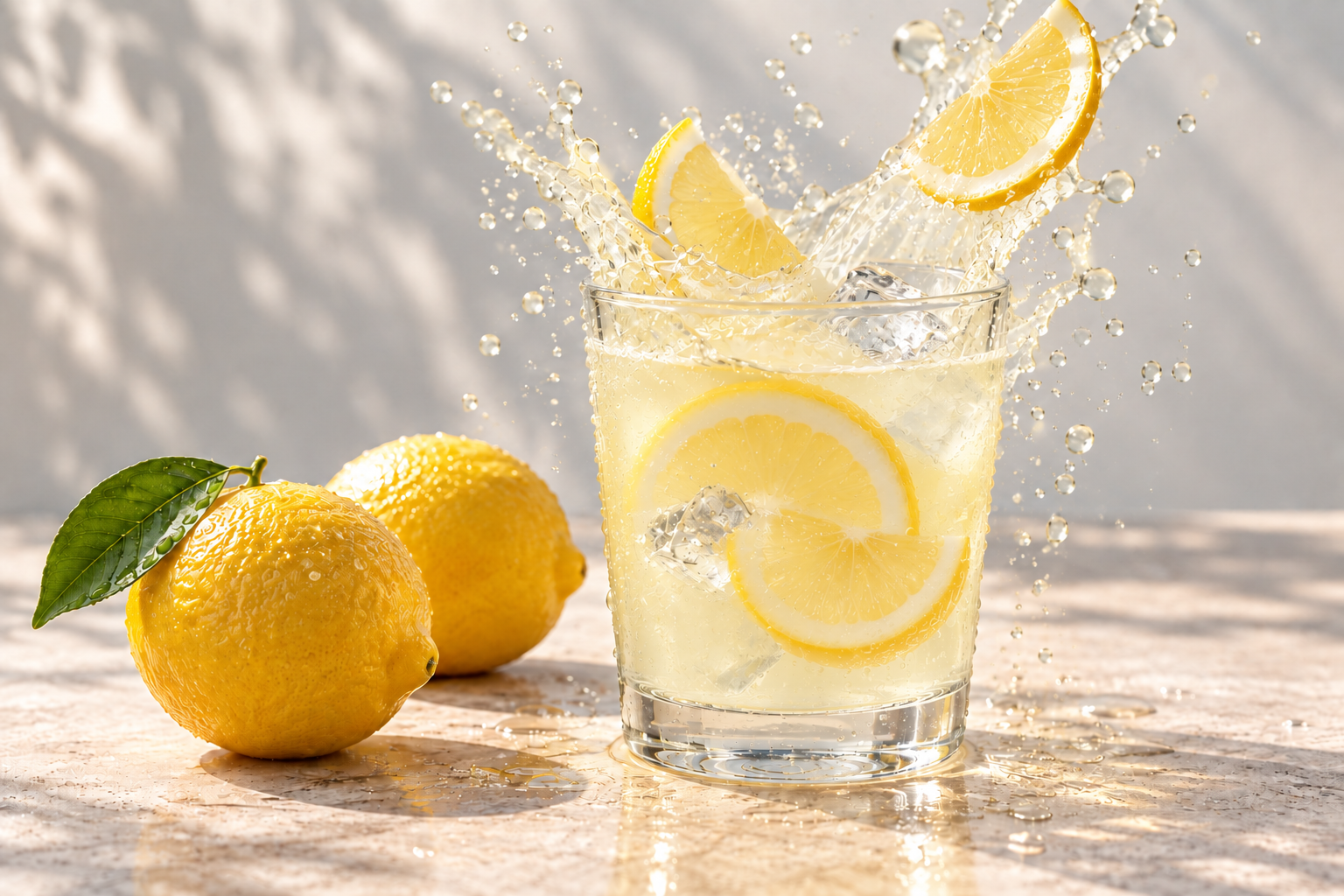 A glass of lemonade